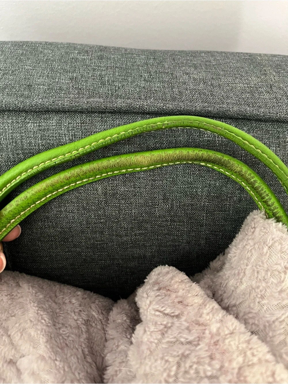 Dooney & Bourke Green Pebbled Leather Tote with Front Pockets